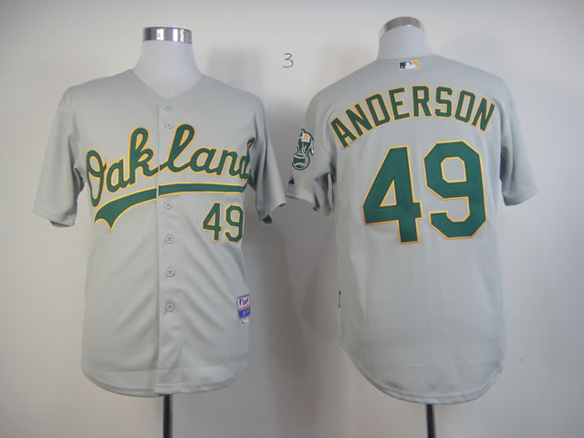 Men Oakland Athletics #49 Anderson Grey MLB Jerseys->oakland athletics->MLB Jersey